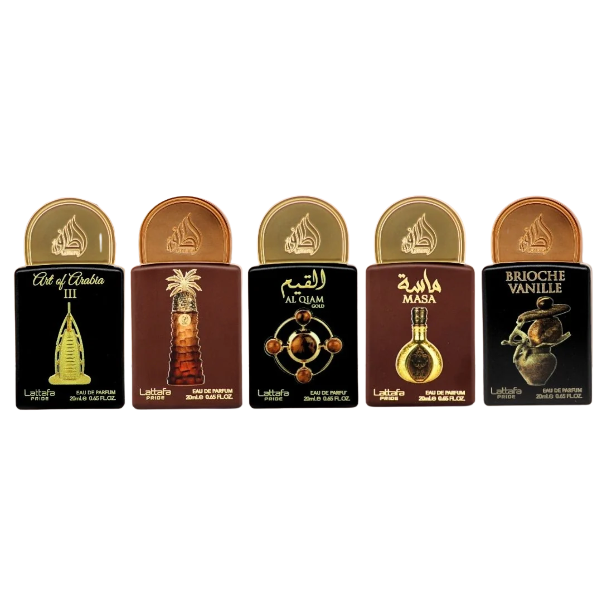 Lattafa Collection 4 - Set Cadou 5 x 20 ml (Art of Arabia III 20 ml + Ajwaa 20 ml + Al Qiam Gold 20 ml + Masa 20 ml + Brioche Vanille 20 ml) Unisex - Eterna Beauty [2]