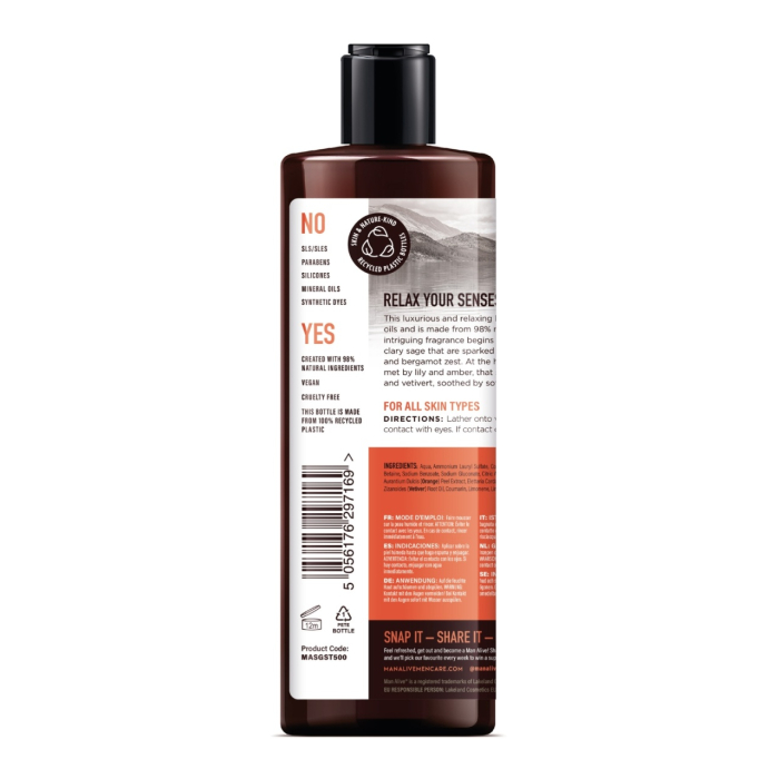 Man Alive Sandalwood & Tobacco - Gel de dus, 500 ml | Eterna Beauty [2]