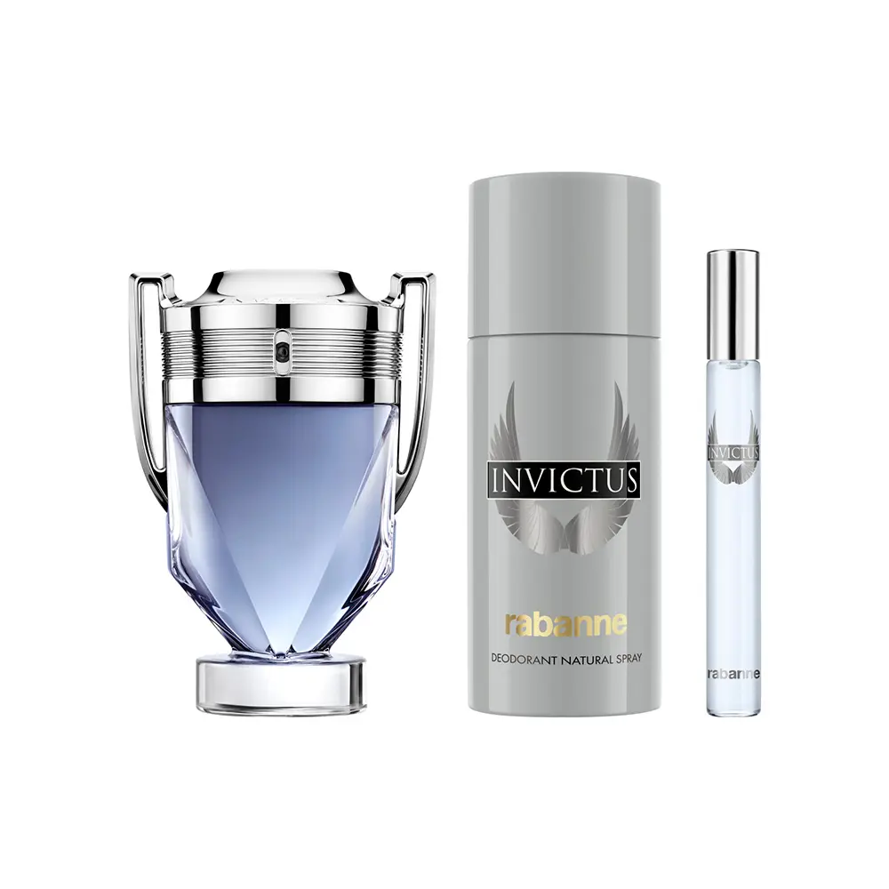 Paco Rabanne Invictus - Set Cadou (Apa de toaleta 100 ml + Deodorant 150 ml + Apa de toaleta 10 ml) Barbati - Eterna Beauty [2]