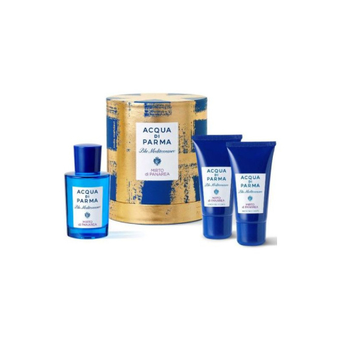 Aromatic - Acqua Di Parma Blu Mediterraneo Mirto Di Panarea Set Cadou: Apa de Toaleta 100 ml + Gel de Dus 75 ml + Lotiune de Corp 75 ml Unisex | Eterna Beauty