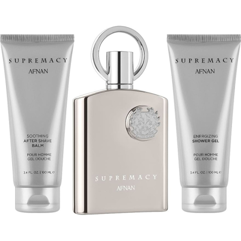 Afnan Supremacy Silver Set Cadou (Apa de Parfum 100 ml + Gel de dus 100 ml + Lotine balsam dupa ras 100 ml) Barbati - Eterna Beauty [2]