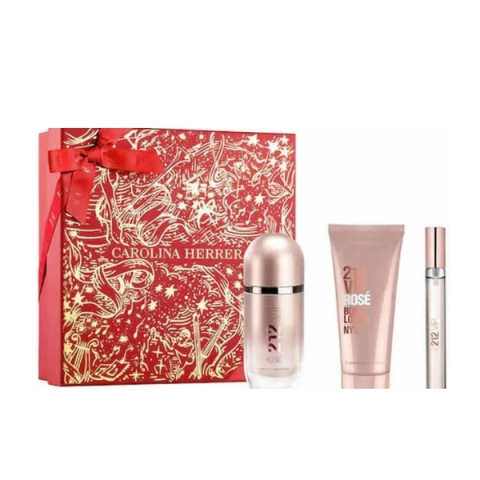 Seturi Cadou - Carolina Herrera 212 VIP Rose Set Cadou ( Apa de parfum 80 ml + Apa de parfum 10 ml + Lotiune corp 100 ml ) Femei - Eterna Beauty