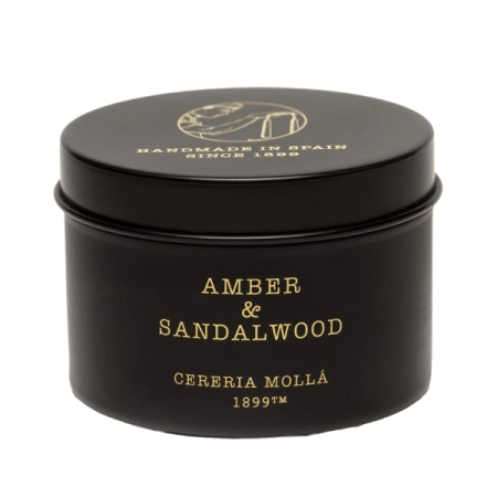 Lumânări parfumate - Cereria Mollá Amber & Sandalwood - Lumânare parfumată de călătorie, 90 g - imagine principală