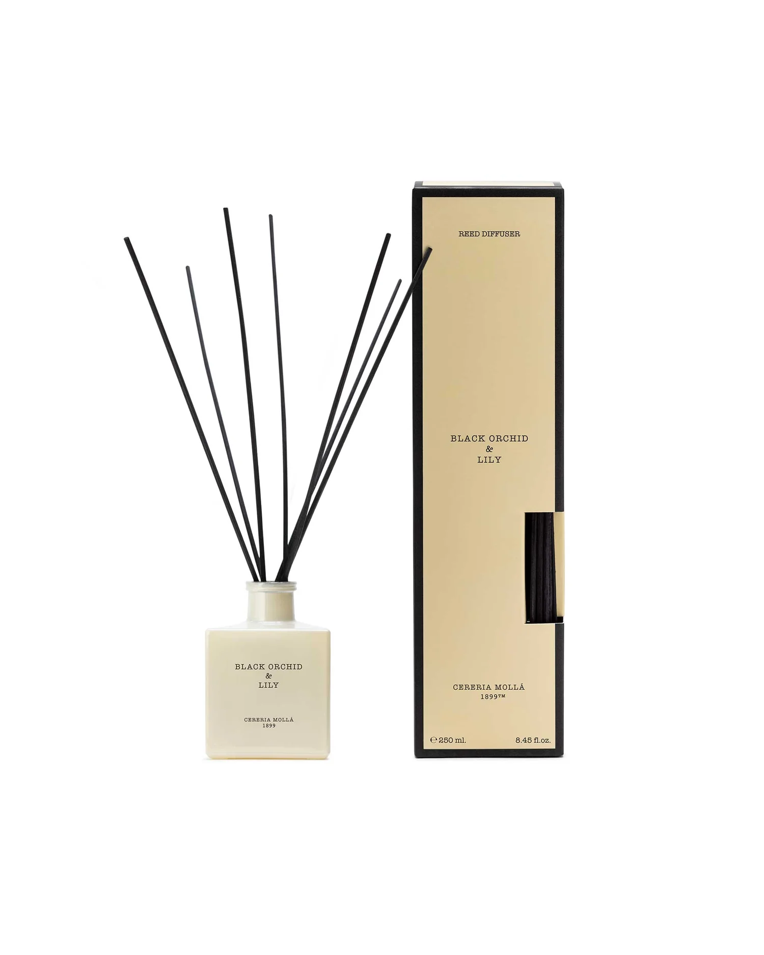 Difuzoare de aromă - Cereria Mollá Black Orchid & Lily - Difuzor cu bețișoare, 250 ml - imagine produs