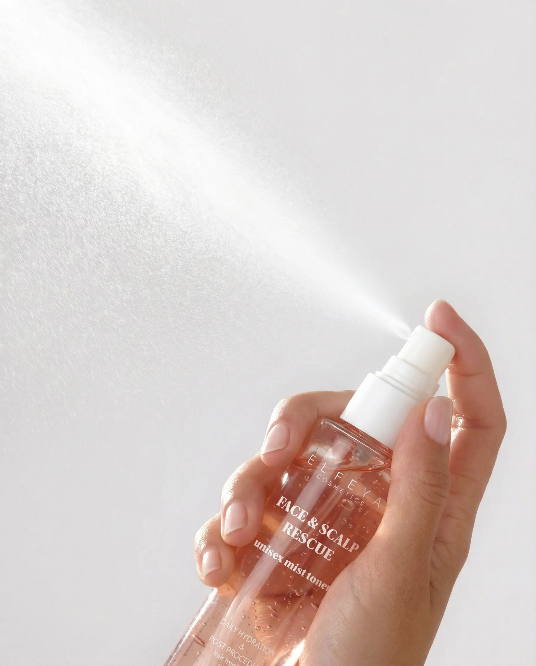 Elfeya Cosmetics Face & Scalp Rescue Mist Toner cu trandafir și acid hialuronic - spray toner, 150 ml - imagine principală [2]