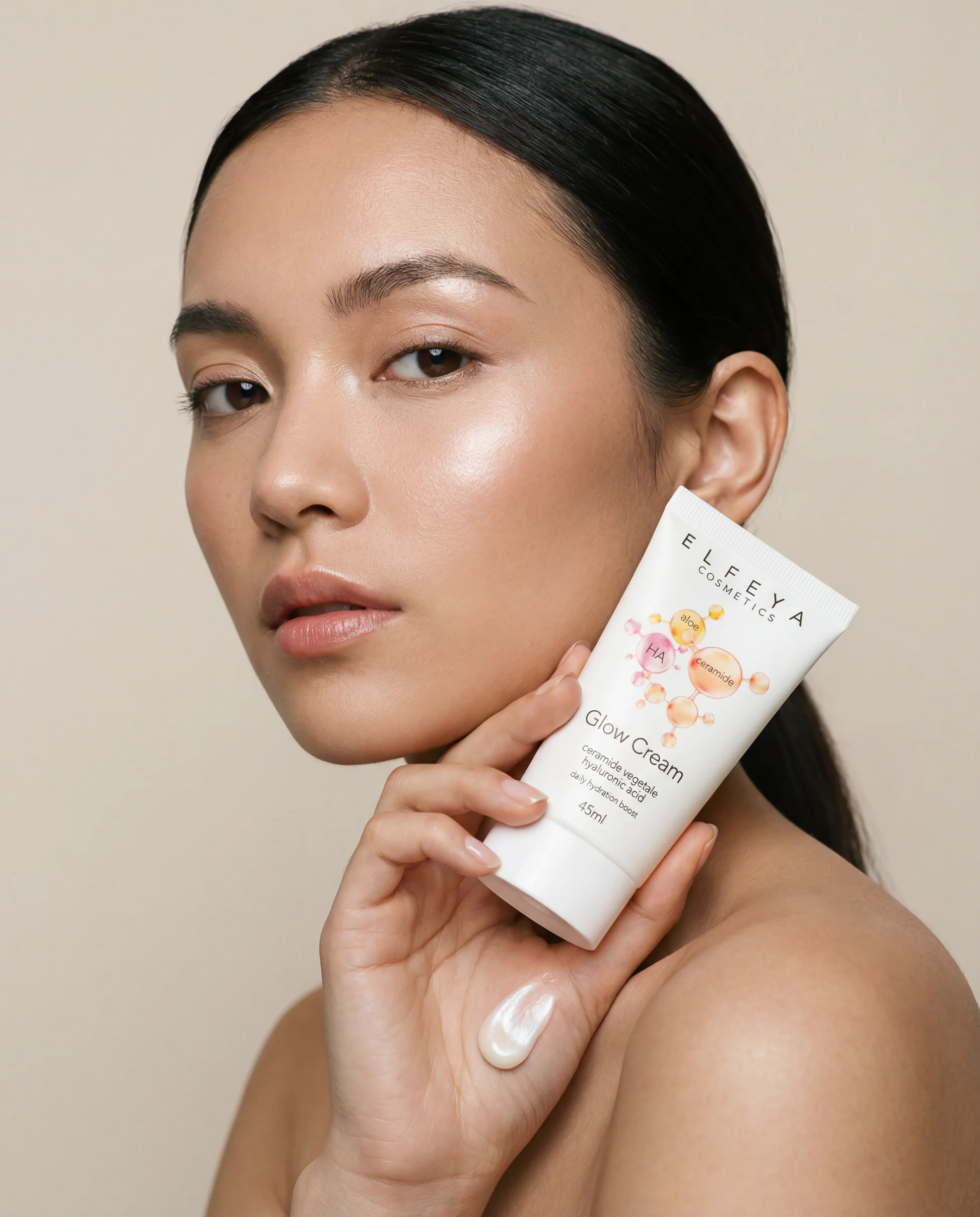 Elfeya Cosmetics Glow Hydrating Face Cream cu ceramide și acid hialuronic - cremă hidratantă, 45 ml - imagine principală [4]