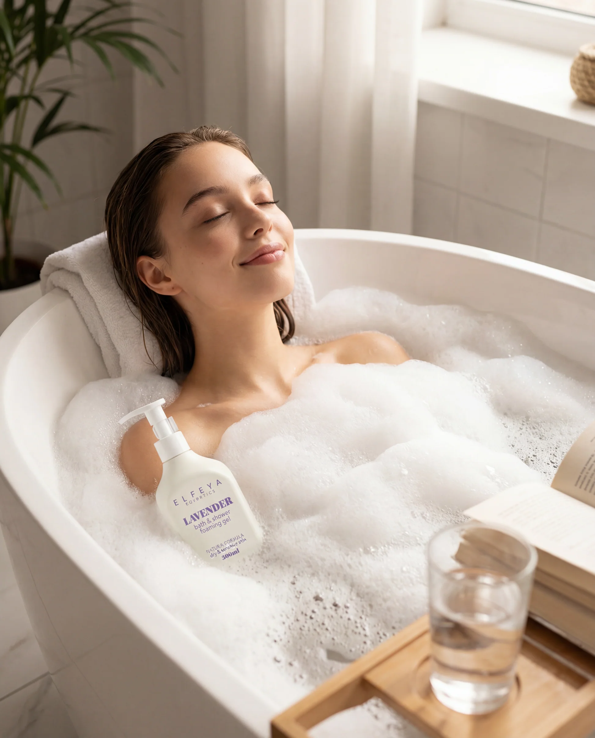 Elfeya Cosmetics Lavender Soothing Shower Gel cu Wheat Protein - gel de duș calmant, 300 ml - imagine principală [4]