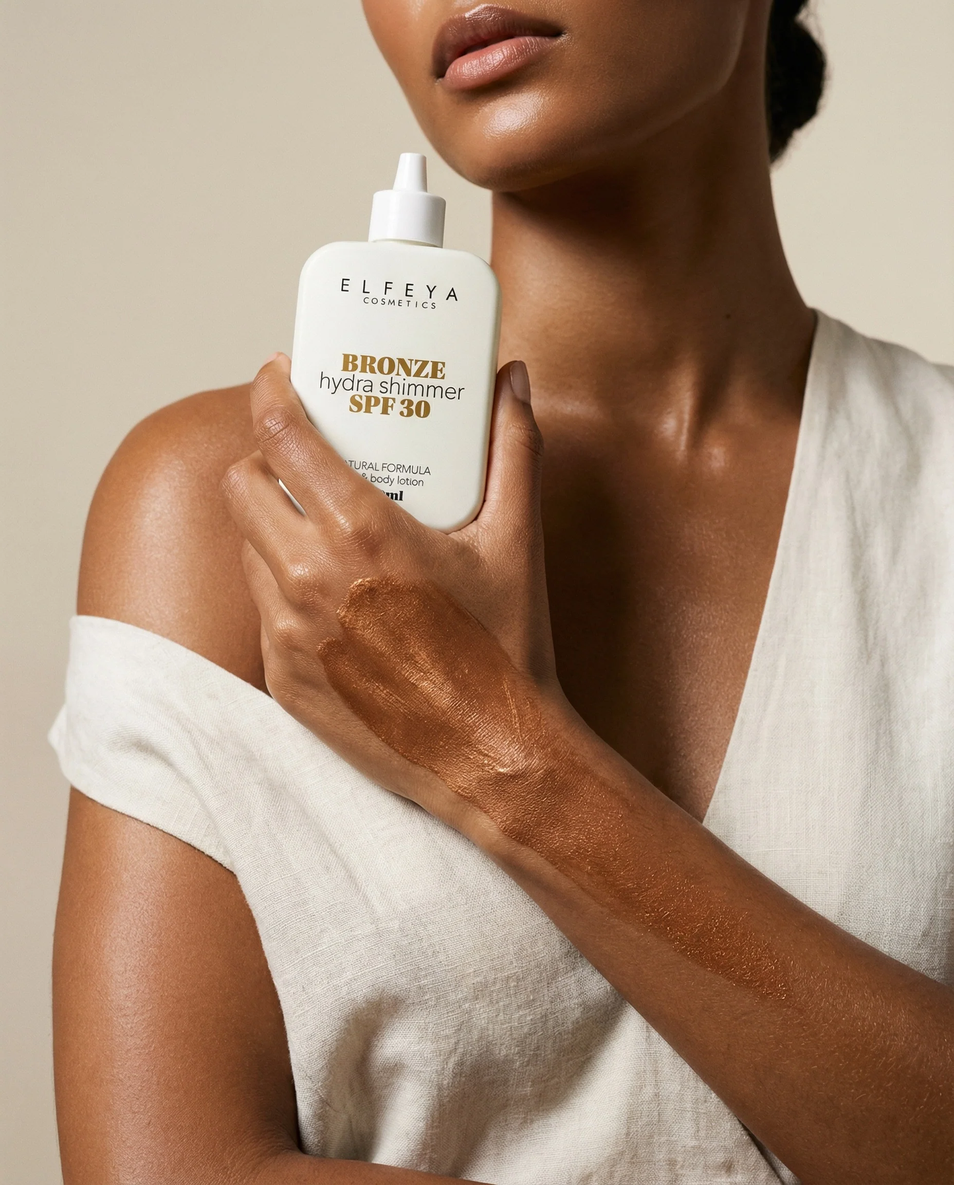 Elfeya Cosmetics SPF 30+ Mineral Bronze Face & Body Milk - lapte mineral cu protecție solară pentru față și corp, 120 ml - imagine principală [2]