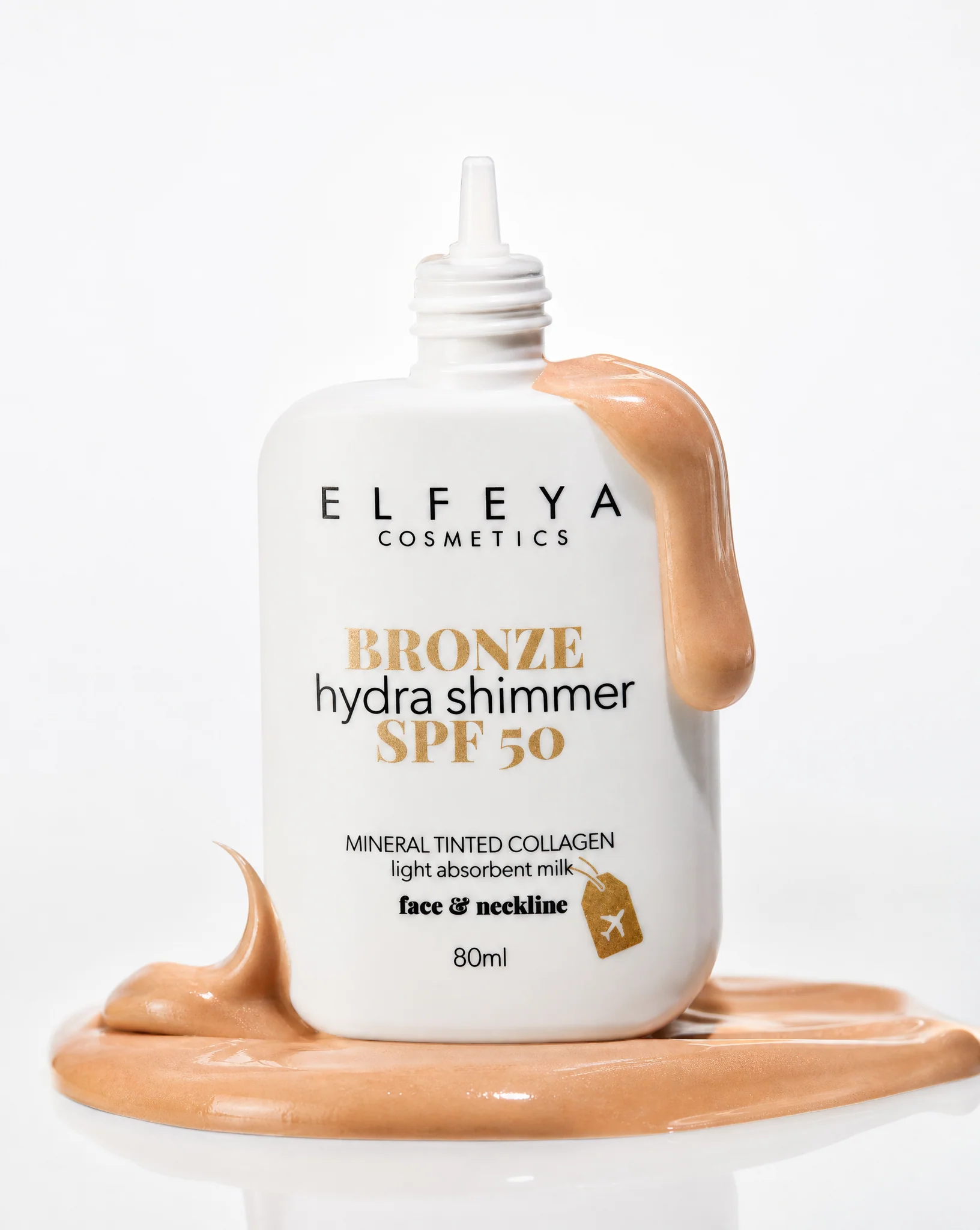 Elfeya Cosmetics SPF 50 UVA/B Mineral Bronze Face & Neck Care - protecție solară minerală pentru față și gât, 80 ml - imagine principală [3]