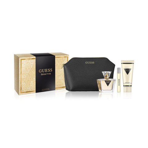 Floral - Guess Seductive - Set Cadou (Apa de toaleta 75 ml + Apa de toaleta 15 ml + Lotiune corp 200 ml + Geanca cosmetice) Femei - Eterna Beauty