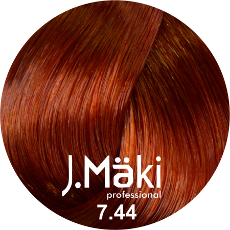 Vopsea de Par - J.Maki Professional Vopsea permanenta 7.44/Blond cupru intens mediu 60ml - Eterna Beauty