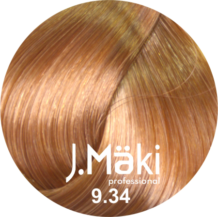 Vopsea de Par - J.Maki Professional Vopsea permanenta 9.34/Blond cupru auriu foarte deschis 60ml - Eterna Beauty