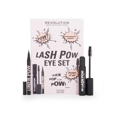 Cosmetice și Skincare pentru Față și Corp - Makeup Revolution POW - Set eyeliner gel și mascara neagră - imagine produs
