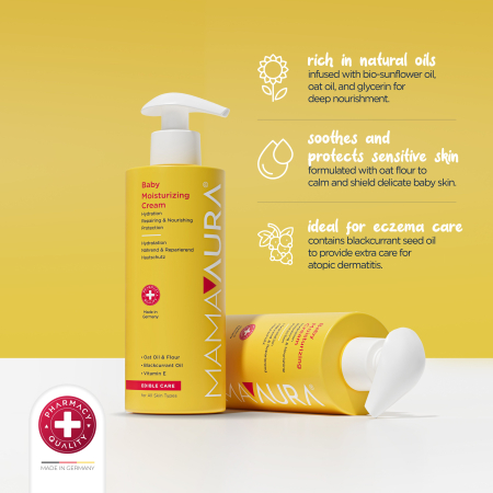 Mamaaura Baby Moisturizing Cream - cremă hidratantă pentru bebeluși, 200 ml - imagine produs [2]