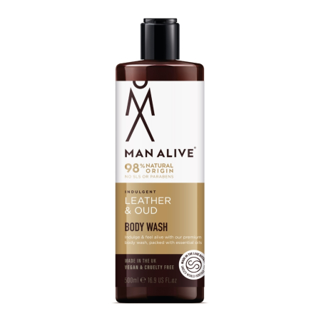 Îngrijire Personală - Man Alive Leather & Oud - Gel de dus, 500 ml | Eterna Beauty