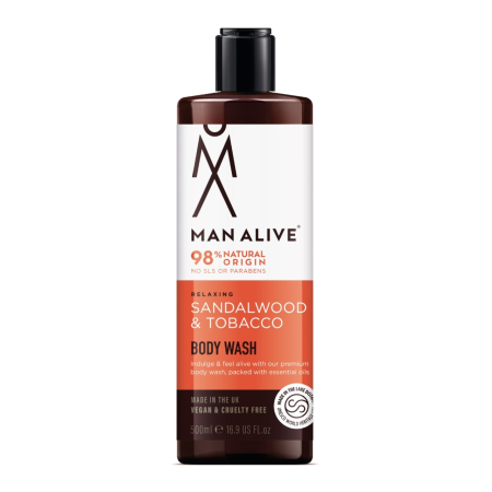 Îngrijire Personală - Man Alive Sandalwood & Tobacco - Gel de dus, 500 ml | Eterna Beauty