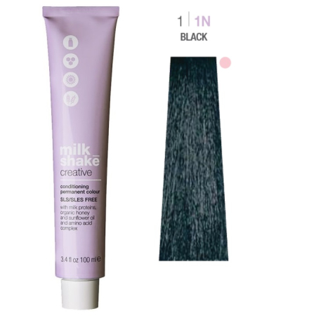 Haircare - produse pentru îngrijirea părului - Milk Shake Creative Permanent Colour 1 / 1N Black - Vopsea de păr, 100 ml