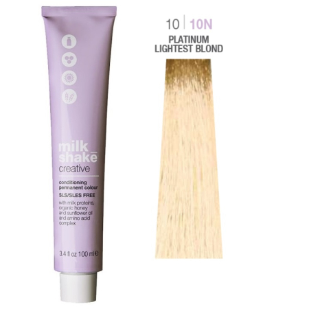 Haircare - produse pentru îngrijirea părului - Milk Shake Creative Permanent Colour 10 / 10N Platinum Lightest Blonde - Vopsea de păr, 100 ml