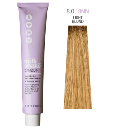 Haircare - produse pentru îngrijirea părului - Milk Shake Creative Permanent Colour 8.0 / 8NN Intense Light Blonde - Vopsea de păr, 100 ml