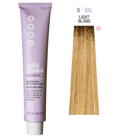 Haircare - produse pentru îngrijirea părului - Milk Shake Creative Permanent Colour 8 / 8N Light Blonde - Vopsea de păr, 100 ml
