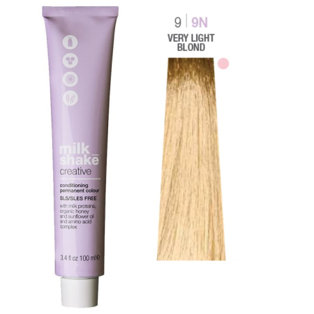 Haircare - produse pentru îngrijirea părului - Milk Shake Creative Permanent Colour 9 / 9N Very Light Blonde - Vopsea de păr, 100 ml