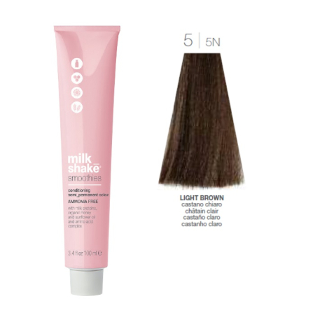 Vopsea de Par - Milk Shake Smoothies 5 / 5N Light Brown - Colorare ton pe ton, 100 ml