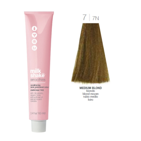 Vopsea de Par - Milk Shake Smoothies 7 / 7N Medium Blond - Colorare ton pe ton, 100 ml