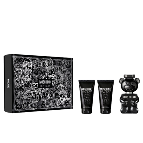 Condimentat - Moschino Toy Boy - Set Cadou (Apa de parfum 50 ml + Balsam dupa ras 50 ml + Gel de dus 50 ml) Barbati - Eterna Beauty