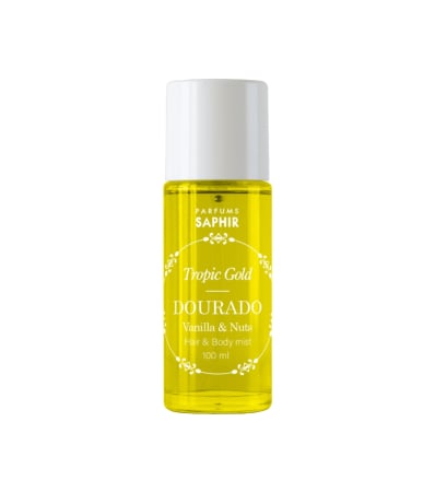 Parfumuri - Saphir Parfums Tropic Gold Dourado - Mist parfumat pentru păr și corp cu vanilie și nuci, 100 ml
