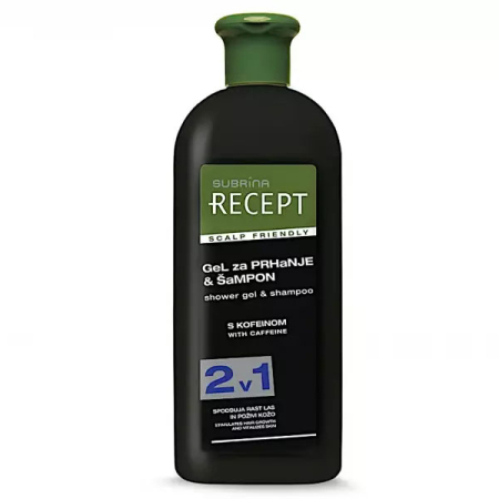 Sampon - Subrina Recept Caffeine Shower Gel & Shampoo 2 in 1  Sampon & Gel de Dus cu cofeina delicat cu scalpul 21 400ml - Eterna Beauty