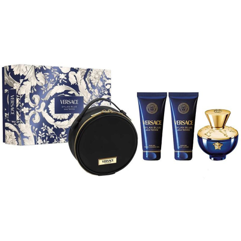 Seturi Cadou - Versace Dylan Blue Set Cadou: Apa de Parfum 100 ml + Lotiune pentru Corp 100 ml + Gel De Dus 100 ml + Geanta Cosmetice Femei | Eterna Beauty