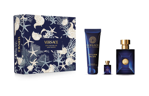 Acvatic - Versace Dylan Blue Set Cadou (Apa de Toaleta 100 ml  + Apa de Toaleta 5 ml + Gel de dus 10 ml) Barbati - Eterna Beauty