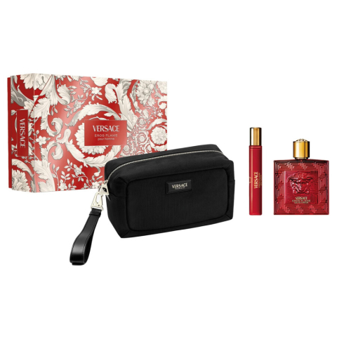 Seturi de Barbati - Versace Eros Flame Set Cadou: Apa de Parfum 100 ml + Apa de Parfum 10  ml + Geanta Cosmetice Barbati | Eterna Beauty