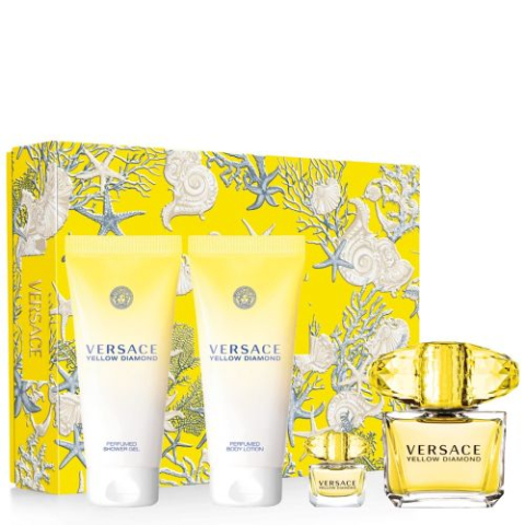 Seturi de Femei - Versace Yellow Diamond Set Cadou: Apa de Toaleta 90 ml + Gel de Dus 100 ml + Lotiune pentru Corp 100 ml + Apa de Toaleta 5 ml Femei | Eterna Beauty