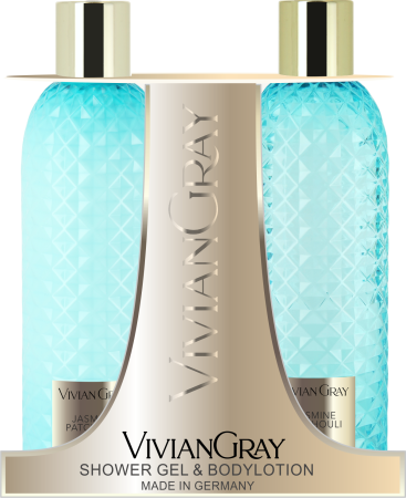Seturi - Vivian Gray Gemstone Jasmine & Patchouli - Set gel de duș + loțiune de corp, 300 + 300 ml - imagine produs