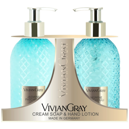 Sapun Lichid - Vivian Gray Gemstone Jasmine & Patchouli - Set săpun lichid și loțiune de mâini, 2 x 300 ml - imagine produs