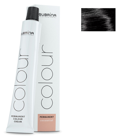 Colorare păr – vopsele și produse pentru colorare - Subrina Professional Essential Colour 2/0  Vopsea de par permanenta Negru 100 ml - Eterna Beauty