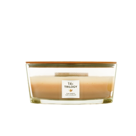Lumânări parfumate - WoodWick Cafe Sweets Trilogy Candle Lumanare parfumata 453.5 gr - Eterna Beauty