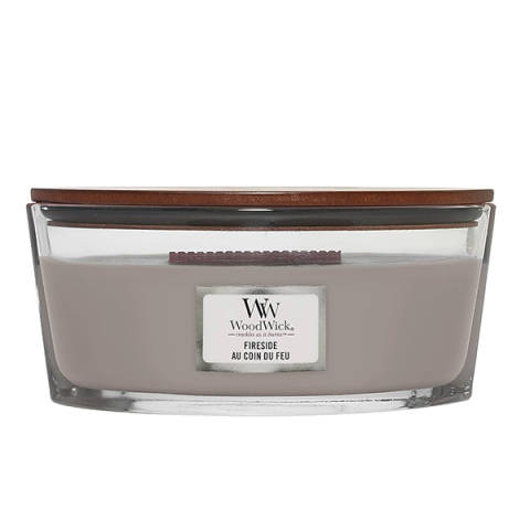 Lumânări parfumate - WoodWick Fireside Au Coin Du Feu Candle Lumanare parfumata 453.6 gr - Eterna Beauty