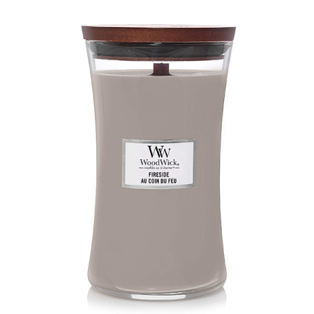 Lumânări parfumate - WoodWick Fireside - Lumânare parfumată cu fitil din lemn, 609,5 g