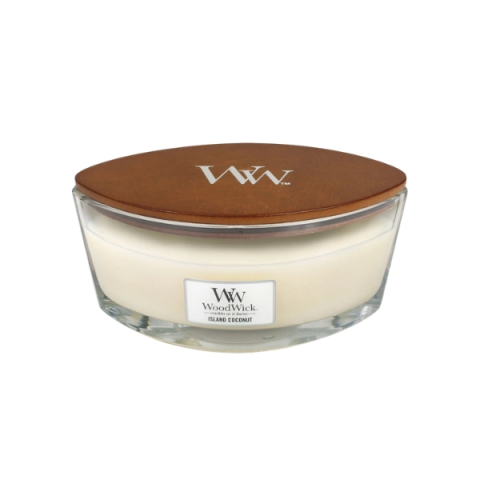 Lumânări parfumate - WoodWick Island Coconut Candle Lumanare parfumata 453.6 gr Unisex - Eterna Beauty