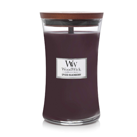 Lumânări parfumate - WoodWick Spiced Blackberry - Lumânare parfumată cu fitil din lemn, 609,5 g