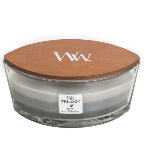WoodWick Warm Woods Trilogy Candle Lumanare parfumata 453.6 gr - Eterna Beauty