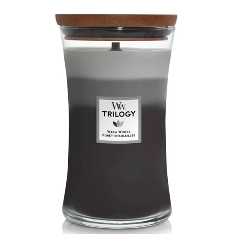 WoodWick Warm Woods Trilogy Candle Lumanare parfumata 609.5 gr - Eterna Beauty