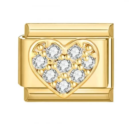 Charmuri - Charm Inima cu cristale pentru bratara italiana