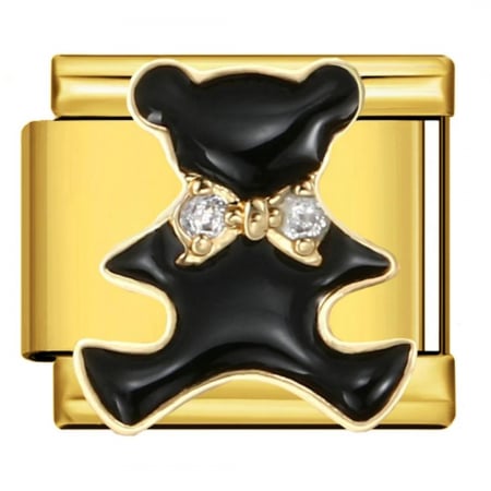 Charmuri - Talisman ursulet negru pentru bratara italiana