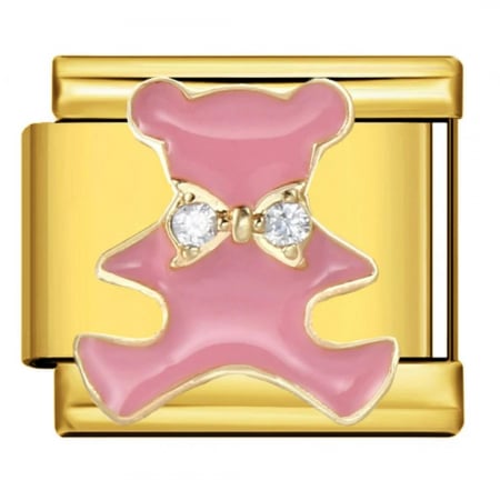 Charmuri - Talisman ursulet roz pentru bratara italiana