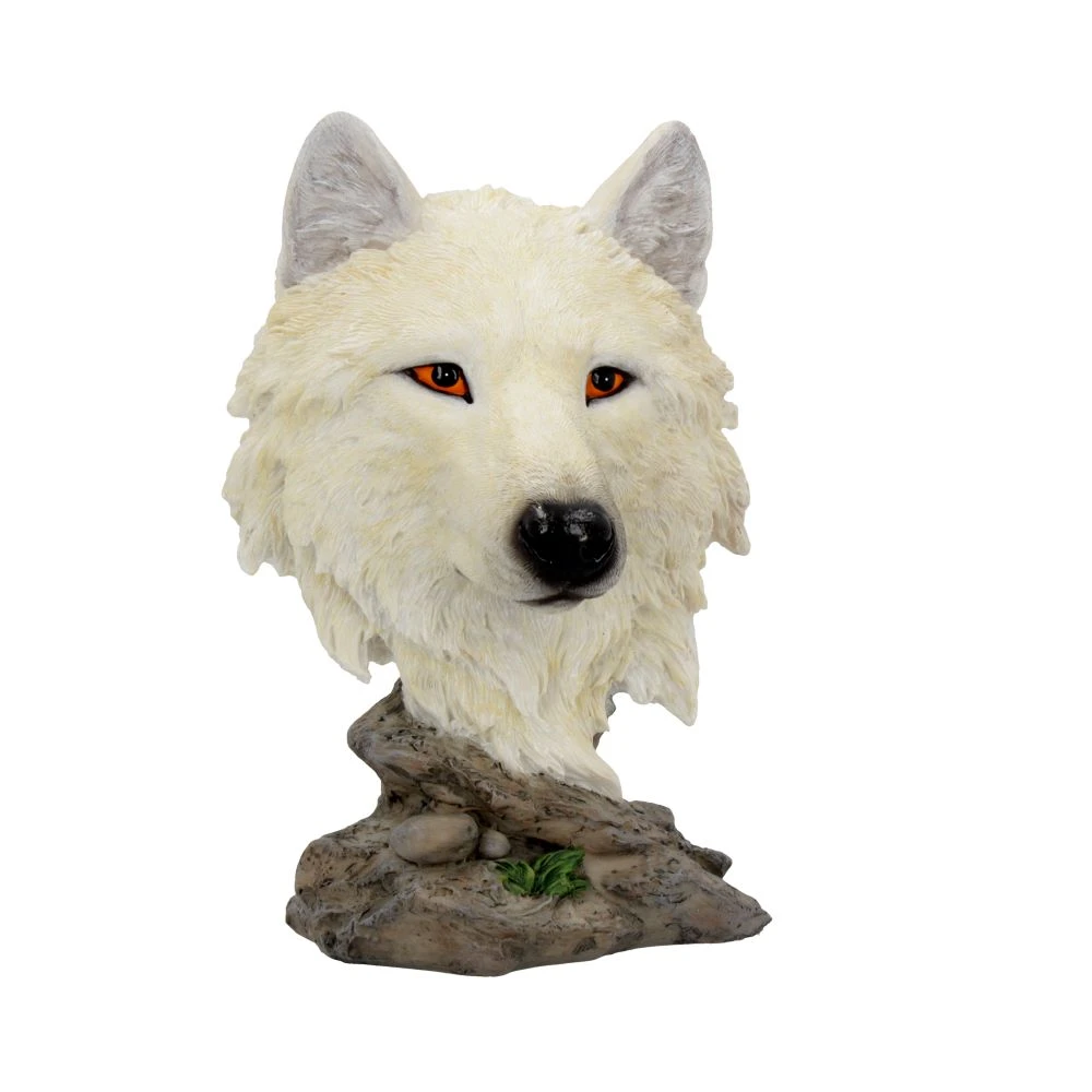 Bust Snow Searcher 16 cm - Sculptura decorativa lup alb [2]