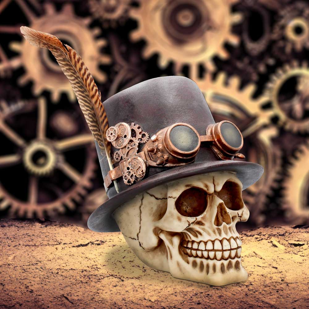 Craniu decorativ steampunk cu pălărie – The Aristocrat [1]