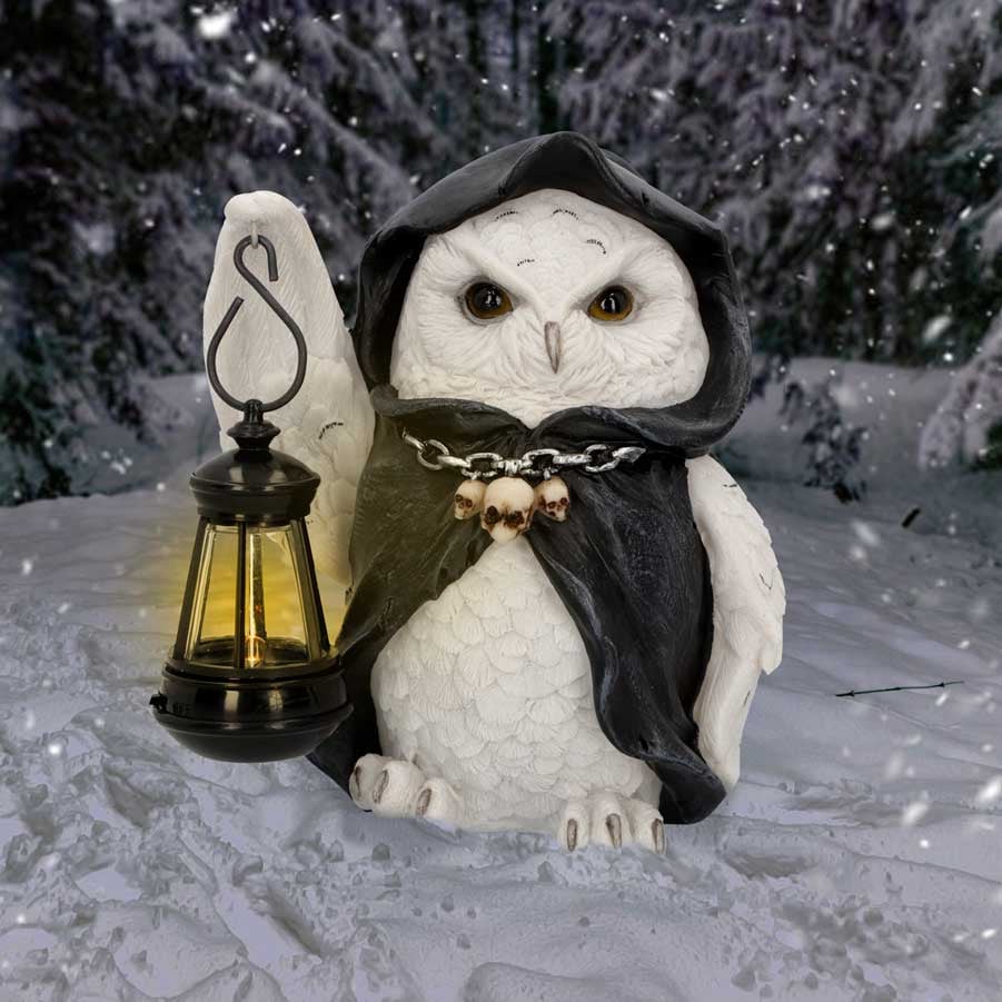 Felinar Reaper's Flight 17 cm - Decoratiune gotica cu Grim Reaper bufnita [1]